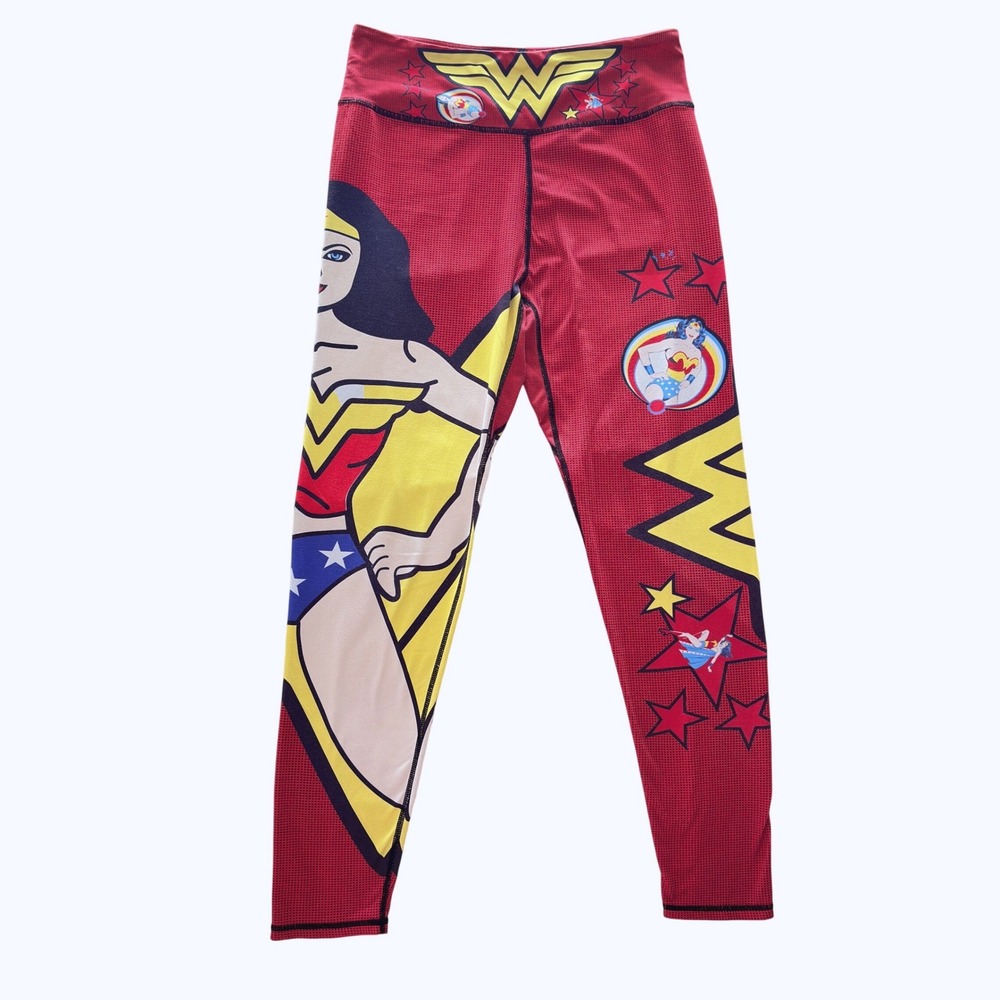 Lotus Wonder Woman Leggings Women's Red DC Comics Superhero Athletic Yoga Pants